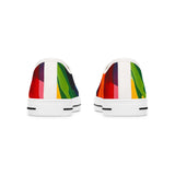 Low Top Sneakers — Vibrant Rainbow Wave Women's Canvas Shoes