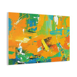 Abstract Orange & Green Canvas Art — Vibrant Modern Wall Decor