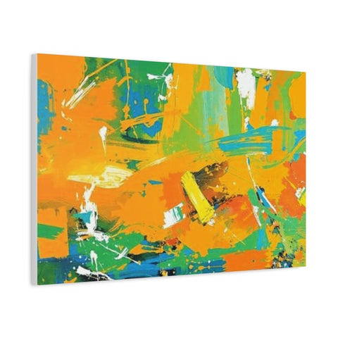 Abstract Orange & Green Canvas Art — Vibrant Modern Wall Decor