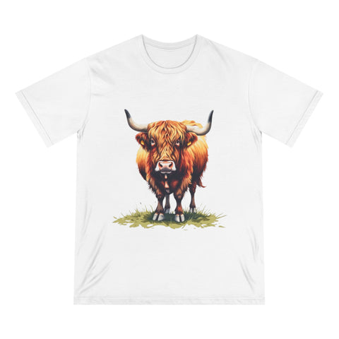 Highland Cow Graphic T-Shirt — Rustic Farm Animal Tee for Nature Lovers