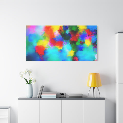 Abstract Rainbow Splash Matte Canvas Print