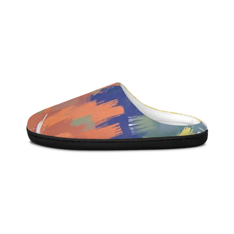 Abstract Brushstroke Women's Indoor Slippers — Cozy Colorful Home Shoes
