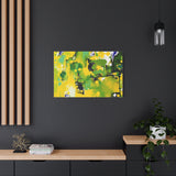 Abstract Green & Yellow Matte Canvas Print – Vibrant Modern Wall Art