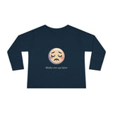 Toddler Long Sleeve Tee — 'Wake Me Up Later' Sleepy Emoji Kids Shirt