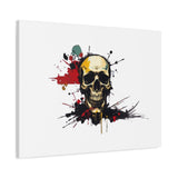 Skull Splash Art Canvas — Grunge Skull Wall Decor, Edgy Gothic Home Accent
