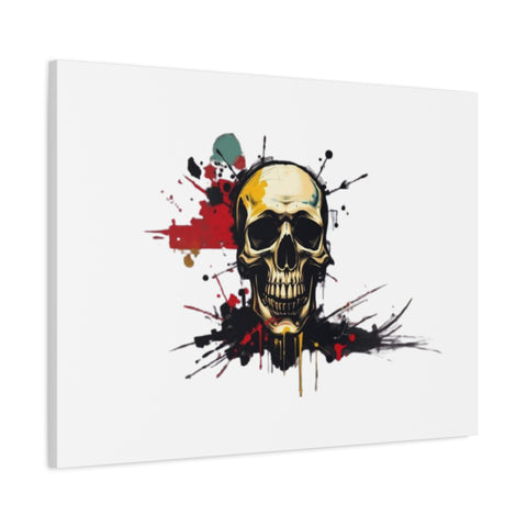 Skull Splash Art Canvas — Grunge Skull Wall Decor, Edgy Gothic Home Accent