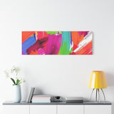 Abstract Rainbow Brushstrokes Matte Canvas Wall Art — Vibrant Stretched 1.25"