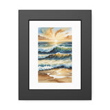 Ocean Sunset Framed Poster — Coastal Wave Art Print