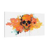 Skull Art Canvas Print – Vibrant Paint-Splash Skull Wall Decor