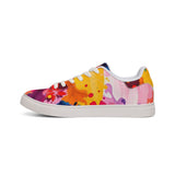 Color Splash Leather Sneakers — Men's Low-Top Abstract Paint Design