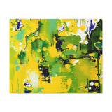 Abstract Green & Yellow Matte Canvas Print – Vibrant Modern Wall Art