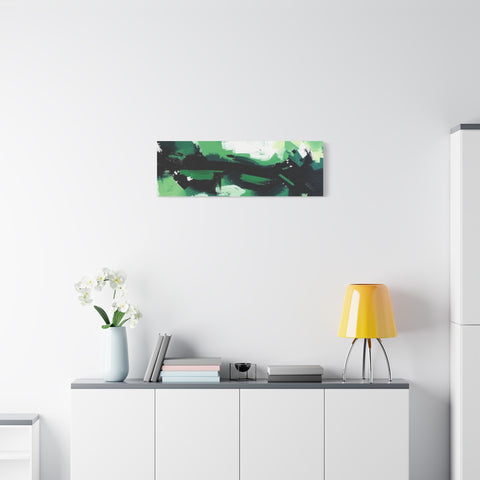 Abstract Green Brushstroke Canvas Print