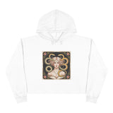 Art Nouveau Medusa Crop Hoodie — Vintage Goddess Graphic