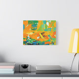 Abstract Orange & Green Canvas Art — Vibrant Modern Wall Decor