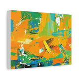 Abstract Orange & Green Canvas Art — Vibrant Modern Wall Decor