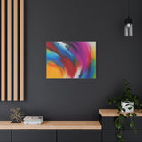 Abstract Rainbow Swirl Matte Canvas Print (Stretched)