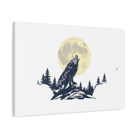 Howling Wolf Moon Matte Canvas Wall Art — Stretched 1.25"