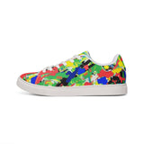 Color Splash Leather Sneakers — Men’s Low-Top Artistic Casual Shoes