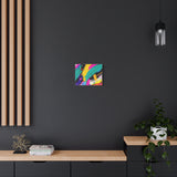 Abstract Neon Brushstroke Canvas Print — Colorful Modern Wall Art