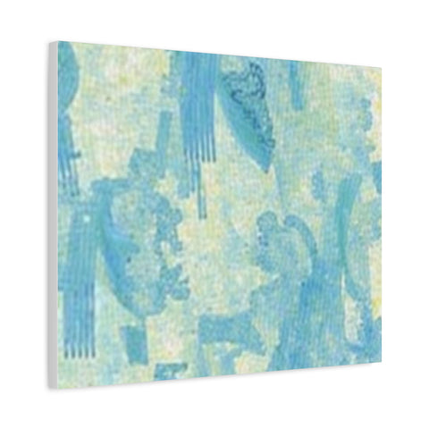 Abstract Aqua Brushstroke Canvas Print — Coastal Blue Wall Art