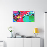 Abstract Neon Splash Matte Canvas Print — Vibrant Colorful Stretched Wall Art