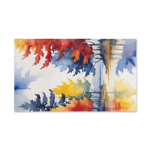 Autumn Watercolor Trees Hand Towel
