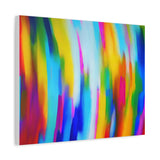 Abstract Rainbow Waves Matte Canvas Print — Vibrant Colorful Wall Art