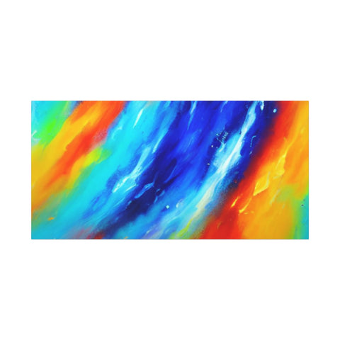 Abstract Rainbow Wave Matte Canvas Print — Vibrant Stretched Wall Art