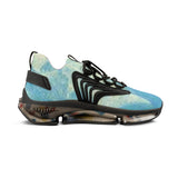 Mesh Sneakers — Aqua Tie-Dye Athletic Shoes for Men
