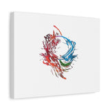 Abstract Color Splash Canvas Print — Modern Watercolor Circle Art on Matte Stretched Canvas