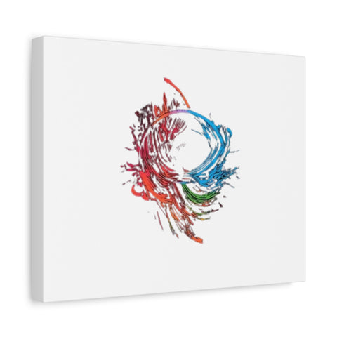 Abstract Color Splash Canvas Print — Modern Watercolor Circle Art on Matte Stretched Canvas