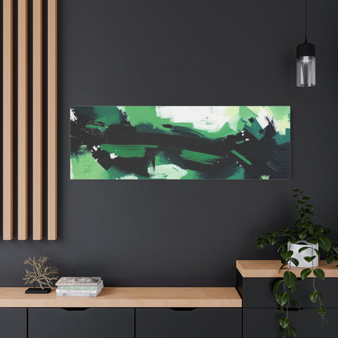 Abstract Green Brushstroke Canvas Print