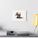 Skull Splash Art Canvas — Grunge Skull Wall Decor, Edgy Gothic Home Accent