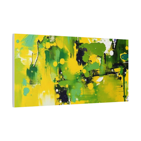 Abstract Green & Yellow Matte Canvas Print – Vibrant Modern Wall Art