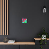 Abstract Neon Splash Matte Canvas Print — Vibrant Colorful Stretched Wall Art