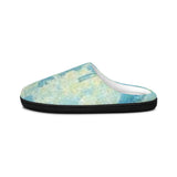 Blue Watercolor Cozy Slippers — Women's Indoor Soft House Shoes