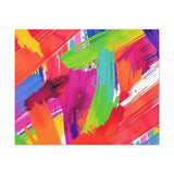 Abstract Rainbow Brushstrokes Matte Canvas Wall Art — Vibrant Stretched 1.25"