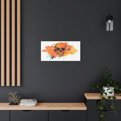 Skull Art Canvas Print – Vibrant Paint-Splash Skull Wall Decor