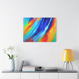 Abstract Rainbow Wave Matte Canvas Print — Vibrant Stretched Wall Art