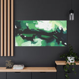 Abstract Green Brushstroke Canvas Print