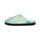 Men's Blue Abstract Watercolor Indoor Slippers