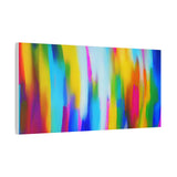 Abstract Rainbow Waves Matte Canvas Print — Vibrant Colorful Wall Art
