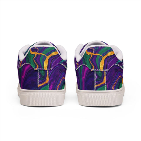 Low-Top Sneakers — Psychedelic Marble Swirl Leather
