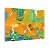 Abstract Orange & Green Canvas Art — Vibrant Modern Wall Decor
