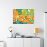 Abstract Orange & Green Canvas Art — Vibrant Modern Wall Decor