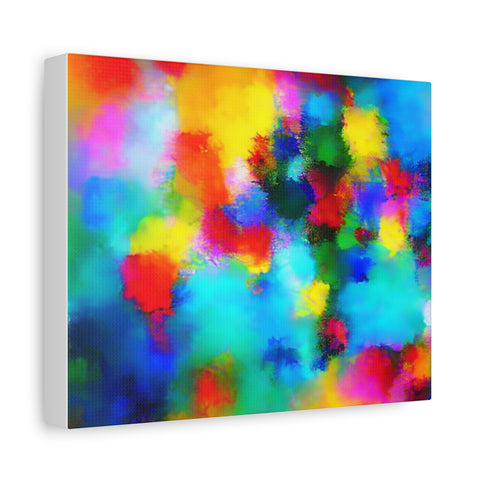 Abstract Rainbow Splash Matte Canvas Print