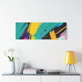 Abstract Neon Brushstroke Canvas Print — Colorful Modern Wall Art