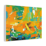 Abstract Orange & Green Canvas Art — Vibrant Modern Wall Decor