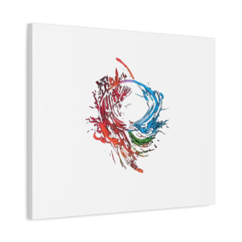 Abstract Color Splash Canvas Print — Modern Watercolor Circle Art on Matte Stretched Canvas