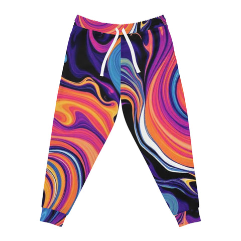 Psychedelic Swirl Joggers — Vibrant All-Over Print Athletic Pants